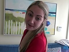 Sweet Blonde Chick Lily Adams Drops Her Jeans To Masturbate. Hd