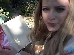 Outdoors Movie Of Enticing Paris Milky Taunting For The Camera